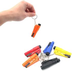 img 3 attached to 🔑 Hangnuo 10PCS Portable Window Breaker Key Ring: Cutter, Whistling, and More for Car Emergency Escape