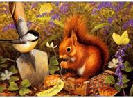 🖼️ 5d diamond painting kit: squirrel and birdie - full drill crystal rhinestone embroidery art for home wall decor - diy craft gift (11.8x15.7inch) logo
