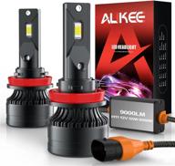 🔦 h11 led headlight bulb: aukee h8 h9- 110w high power, 18,000lm, 6000k cool white csp chips conversion kit with adjustable beam logo