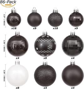 img 2 attached to 86-Piece Shatterproof Christmas Ball Ornaments Set - Sea Team Assorted Seasonal Decorative Hanging Baubles in Black with Reusable Gift Package for Xmas Tree Decorations