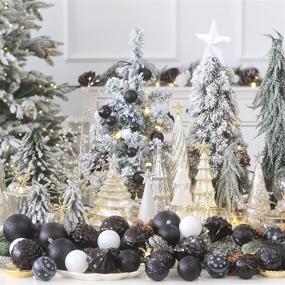 img 1 attached to 86-Piece Shatterproof Christmas Ball Ornaments Set - Sea Team Assorted Seasonal Decorative Hanging Baubles in Black with Reusable Gift Package for Xmas Tree Decorations