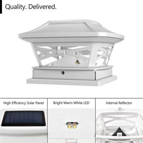 img 3 attached to 🌞 Enhance Your Outdoor Space with Davinci Lighting Renaissance Solar Outdoor Post Cap Lights - Pearl White (2 Pack)