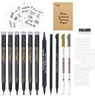 complete tebik hand lettering pens kit - 22 pack set for beginners writing, journaling, and art drawing logo