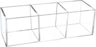 🗂️ dedoot 3 compartment clear plastic drawer organizer for office, bathroom, kitchen- 7x2x2inch storage cube desk acrylic organizer bin logo