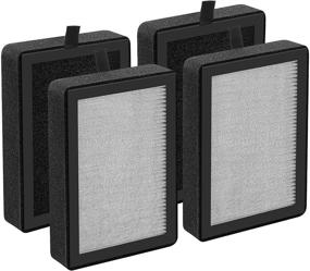 img 4 attached to 🔍 4 Pack Replacement Filters for LEVOIT LV-H128 / PUURVSAS (HM669A) / ROVACS (RV60) Air Purifiers - Includes 3-in-1 HEPA Filter, Activated Carbon Filter, and Pre-Filter