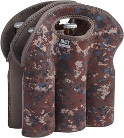 img 1 attached to 🍺 BUILT Beer Bottle Carrier Tote with Soft-Grip Neoprene and Insulated Tweed Camo Design - 5158526