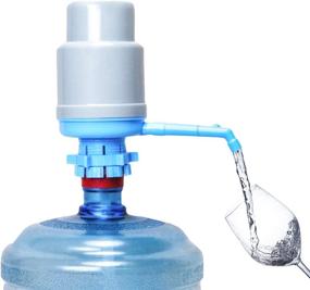 img 4 attached to 💧 Convenient Manual Hand Pump for Water Coolers - Blue Gray Thickened Pressure Pump with Short Tube & Cap