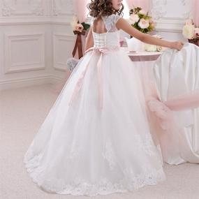 img 2 attached to Abaowedding Lace Up Ball Gown for First Communion: Flower Girl Dresses Perfect for Special Occasions