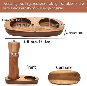 img 3 attached to 🌿 Acacia Wood Salt and Pepper Mill Tray - Accessories for Salt & Pepper Grinder (Inner Diameter 5.8cm) - Compatible with Various Mills & Shakers