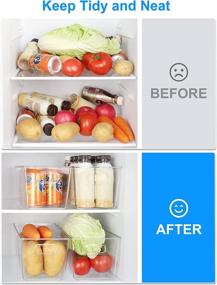 img 1 attached to 🧊 SMARTAKE Refrigerator Organizer Bins, 6-Pack Food Storage Bins, Clear Plastic Soda Can Organizer with Handle, for Optimal Freezer Cabinet Fridge Kitchen Organization and Storage (6 × M)