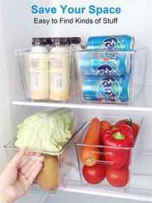 img 2 attached to 🧊 SMARTAKE Refrigerator Organizer Bins, 6-Pack Food Storage Bins, Clear Plastic Soda Can Organizer with Handle, for Optimal Freezer Cabinet Fridge Kitchen Organization and Storage (6 × M)