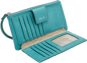 img 2 attached to 💚 Relic by Fossil Women's Cameron Checkbook Wristlet Wallet in Alpine Green (Model RLS9805307) - Stylish and Functional Accessory for the Modern Woman