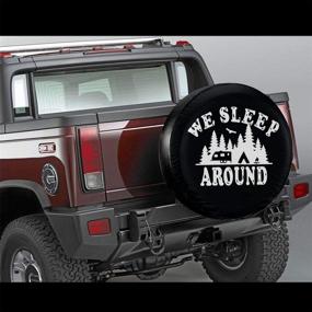 img 3 attached to 🔒 Protect Your Spare Tire with MSGUIDE We Sleep Around Spare Tire Cover Protector - Universal Fit for Jeep Trailer, RV, SUV, Truck, and More (23"-33" Wheel Diameter)