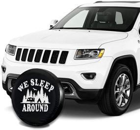 img 1 attached to 🔒 Protect Your Spare Tire with MSGUIDE We Sleep Around Spare Tire Cover Protector - Universal Fit for Jeep Trailer, RV, SUV, Truck, and More (23"-33" Wheel Diameter)