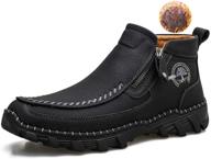 👞 govicta leather stitching loafers: stylish slip-ons for men's driving shoes logo