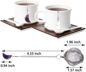 img 3 attached to 🍵 Tea Infuser Set: Scdom Stainless Steel Mesh Ball Strainer - Amethyst & White Crystal Moon Pendant Tea Ball Filter with Extended Chain Hook for Brewing Fine Loose Tea, Spices & Seasonings