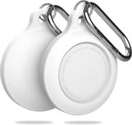 🔒 корпус damonlight 2-pack для кольца airtag: защитный чехол от царапин и держатели air tag с поднятым бампером (белый) логотип