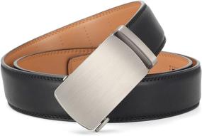 img 2 attached to 🔸 Ratchet Leather Belt 35Cm Wide 800 in Light Brown - Men's Accessory for 110