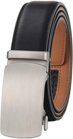 img 4 attached to 🔸 Ratchet Leather Belt 35Cm Wide 800 in Light Brown - Men's Accessory for 110