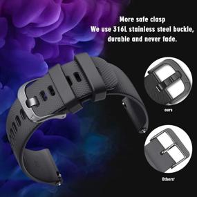 img 3 attached to 👉 NotoCity for Garmin Venu Band: 20mm Soft Silicone Replacement Strap - Compatible with Garmin Vivoactive 3, Forerunner 645, Forerunner 245, Vivomove HR/Style Smartwatch- Black