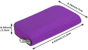 img 3 attached to 📷 Портативный чехол для карт памяти WOVTE с 22 слотами - фиолетовая сумка с молнией для карт SD, SDHC, MMC, CF, Micro SD - Подставка для камерных карт с 8 страницами