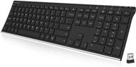 💻 arteck ultra slim 2.4g wireless keyboard with numeric keypad - stainless steel full size keyboard for computer/desktop/pc/laptop/surface/smart tv, windows 10/8/7 - built-in rechargeable battery логотип