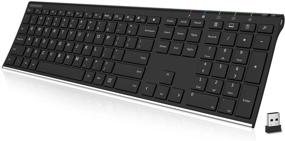 img 4 attached to 💻 Arteck Ultra Slim 2.4G Wireless Keyboard with Numeric Keypad - Stainless Steel Full Size Keyboard for Computer/Desktop/PC/Laptop/Surface/Smart TV, Windows 10/8/7 - Built-in Rechargeable Battery