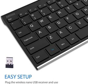 img 2 attached to 💻 Arteck Ultra Slim 2.4G Wireless Keyboard with Numeric Keypad - Stainless Steel Full Size Keyboard for Computer/Desktop/PC/Laptop/Surface/Smart TV, Windows 10/8/7 - Built-in Rechargeable Battery