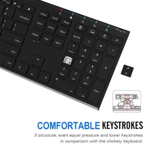 img 1 attached to 💻 Arteck Ultra Slim 2.4G Wireless Keyboard with Numeric Keypad - Stainless Steel Full Size Keyboard for Computer/Desktop/PC/Laptop/Surface/Smart TV, Windows 10/8/7 - Built-in Rechargeable Battery