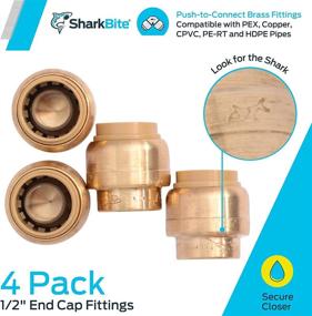 img 3 attached to 🦈 SharkBite U514LFA4 End Cap, Push-to-Connect, Plastic PEX Tubing, Copper, CPVC, HDPE, 1/2 Inch, 4-Pack