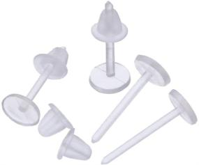 img 3 attached to BronaGrand 500 Pairs Plastic Earring Posts and Backs: Clear 5mm Earrings Pins with Rubber Safety Backs - A Must-Have for Secure and Stylish Earrings