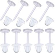 bronagrand 500 pairs plastic earring posts and backs: clear 5mm earrings pins with rubber safety backs - a must-have for secure and stylish earrings logo