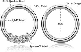 img 1 attached to YOVORO Stainless Clicker Cartilage Piercing