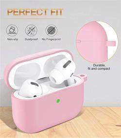 img 1 attached to Полноэкранный защитный силиконовый чехол для Apple AirPod Pro 2019 [видимый передний светодиод] с карабином - ярко-розовый