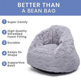 img 2 attached to 🪑 Cozee Fluffy Chair for Kids, Delta Children Toddler Size (Up to 6 Years Old) - Grey