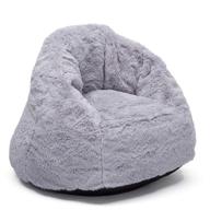🪑 cozee fluffy chair for kids, delta children toddler size (up to 6 years old) - grey logo