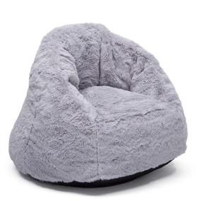 img 4 attached to 🪑 Cozee Fluffy Chair for Kids, Delta Children Toddler Size (Up to 6 Years Old) - Grey