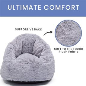 img 1 attached to 🪑 Cozee Fluffy Chair for Kids, Delta Children Toddler Size (Up to 6 Years Old) - Grey