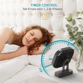 img 2 attached to 💨 6-Inch Desk Fan with Timer, USB or AA Battery Powered, 3 Speeds, Ultra Quiet, 7-Blade Design, Adjustable Angle, for Office, Bedroom, and Outdoor Use (Batteries Not Included)