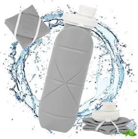 img 1 attached to 🧴 DeKangHY Foldable Water Bottle - Collapsible Travel Hiking Water Bottle, BPA Free & Food Grade Silicone (Gray)