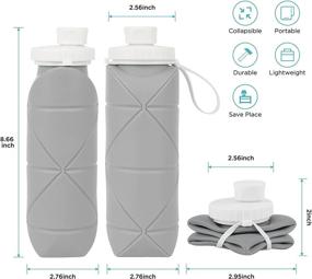 img 3 attached to 🧴 DeKangHY Foldable Water Bottle - Collapsible Travel Hiking Water Bottle, BPA Free & Food Grade Silicone (Gray)