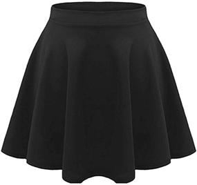 img 1 attached to 👧 Adorable GirlzWalk Girls Casual Mini Stretch Waist Flared Pleated Skater Skirt – Perfect for Kids!