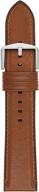 🕰️ fossil unisex 22mm light brown leather/silicone interchangeable watch band strap logo