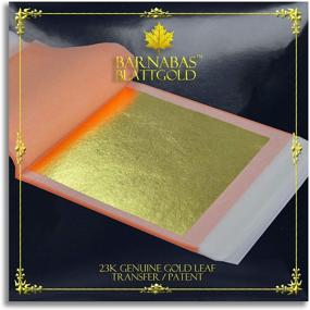 img 4 attached to 🍃 23k Genuine Gold Leaf Sheets by Barnabas Blattgold - 3.4 inches - 25 Sheets Booklet - Transfer Patent Leaf