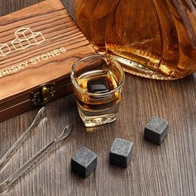 img 2 attached to Angde Whiskey Stones Gift Set - 9 Granite Whisky Rocks for Him, Dad, Husband, Boyfriend – Perfect Anniversary, Birthday, Fathers Day, Wedding & Cool Bourbon Gifts