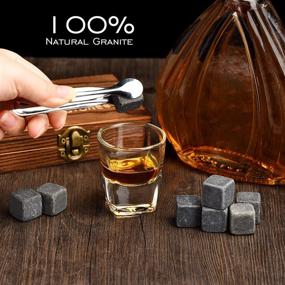 img 1 attached to Angde Whiskey Stones Gift Set - 9 Granite Whisky Rocks for Him, Dad, Husband, Boyfriend – Perfect Anniversary, Birthday, Fathers Day, Wedding & Cool Bourbon Gifts