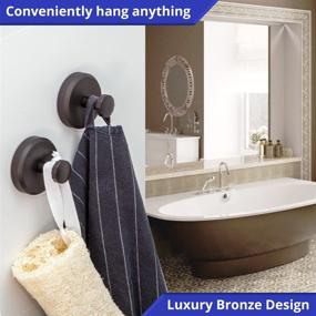 img 3 attached to 🔒 HOME SO Suction Cup Hooks - Diamond Bronze (2-Pack) for Shower Bathroom Kitchen Glass Door Mirror Tile, Towel, Bath Robe, Coat, Loofah - Removable Hook Hanger, Diamond Collection