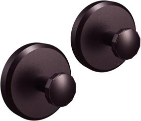 img 4 attached to 🔒 HOME SO Suction Cup Hooks - Diamond Bronze (2-Pack) for Shower Bathroom Kitchen Glass Door Mirror Tile, Towel, Bath Robe, Coat, Loofah - Removable Hook Hanger, Diamond Collection