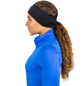 img 1 attached to 🏃 TrailHeads Women's Ponytail Headband for Moisture-Wicking and Ear Protection - The Power Running Headband