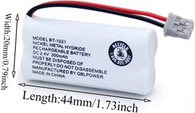 img 3 attached to 🔋 Pack of 3 BT-1021 Rechargeable Battery Replacement for Uniden BT1021 BBTG0798001 BT-1008 BT-1016 Cordless Handset Phone